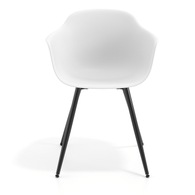 chaise de conference noir blanc 4 pattes plastique accoudoirs fixes 3