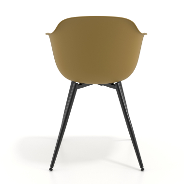 chaise de conference noir jaune 4 pattes plastique accoudoirs fixes 5
