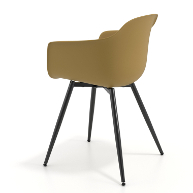 chaise de conference noir jaune 4 pattes plastique accoudoirs fixes 6
