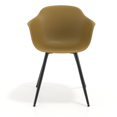 chaise de conference noir jaune 4 pattes plastique accoudoirs fixes 3