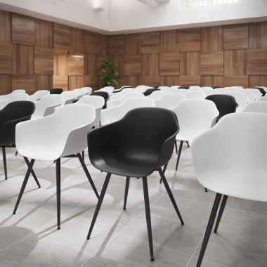 chaise de conference noir noir 4 pattes plastique accoudoirs fixes 7