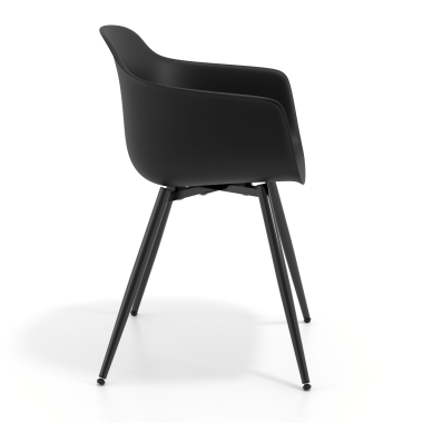 chaise de conference noir noir 4 pattes plastique accoudoirs fixes 3