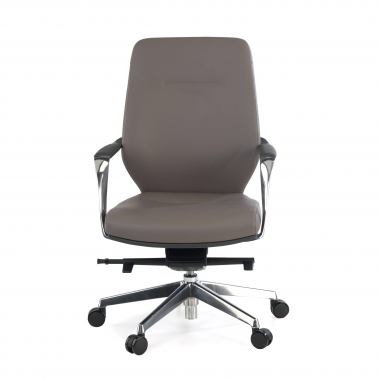 fauteuil de bureau gris dossier bas bicolore simil cuir accoudoirs rembourres 3