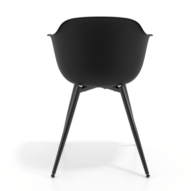 chaise de conference noir noir 4 pattes plastique accoudoirs fixes 4