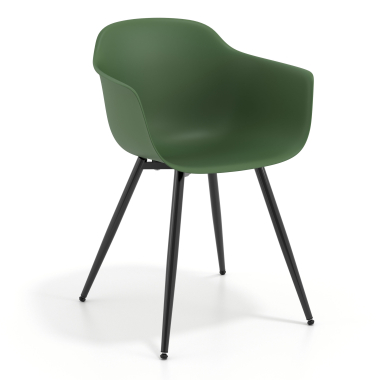 chaise de conference noir vert 4 pattes plastique accoudoirs fixes 1