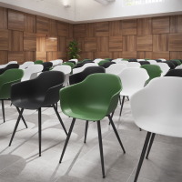 Chaise de Conférence Alice, 4 pieds, design enveloppant