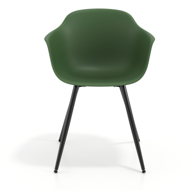 chaise de conference noir vert 4 pattes plastique accoudoirs fixes 3