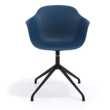chaise de reunion noir bleu base pyramide plastique accoudoirs fixes 2