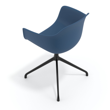 chaise de reunion noir bleu base pyramide plastique accoudoirs fixes 6