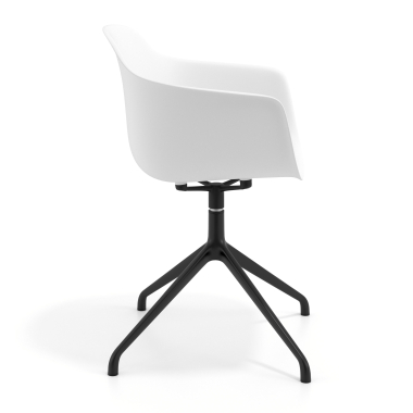 chaise de reunion noir blanc base pyramide plastique accoudoirs fixes 4