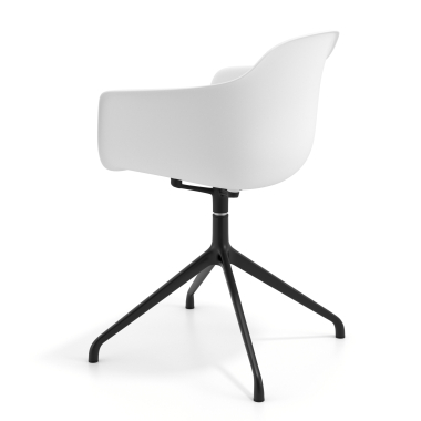 chaise de reunion noir blanc base pyramide plastique accoudoirs fixes 6