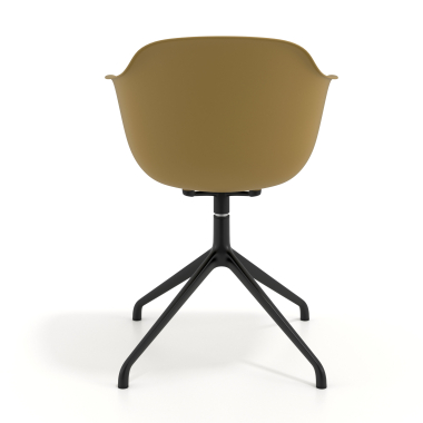 chaise de reunion jaune base pyramide plastique accoudoirs fixes 5