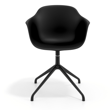 chaise de reunion noir noir base pyramide plastique accoudoirs fixes 3