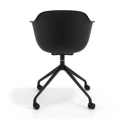 chaise de reunion noir noir avec roulettes plastique accoudoirs fixes 5