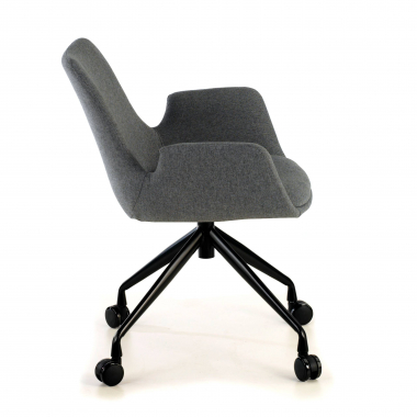 chaise de conference noir anthracite giratoire avec roulettes tissu accoudoirs rembourres 4