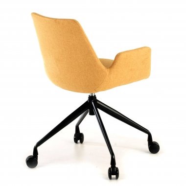 chaise de conference noir jaune giratoire avec roulettes tissu accoudoirs rembourres 5