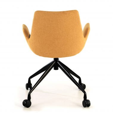 chaise de conference noir jaune giratoire avec roulettes tissu accoudoirs rembourres 6