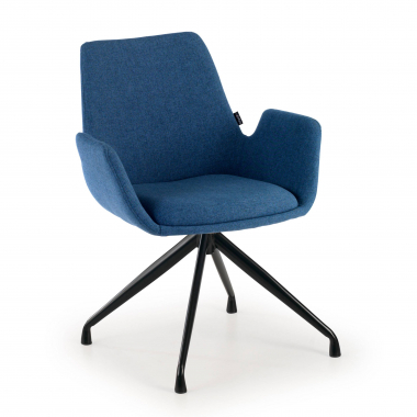 chaise de conference noir bleu pivotante tissu accoudoirs rembourres 1