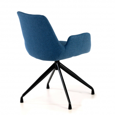 chaise de conference noir bleu pivotante tissu accoudoirs rembourres 5