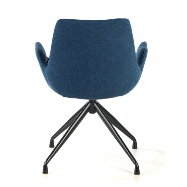 chaise de conference noir bleu pivotante tissu accoudoirs rembourres 6