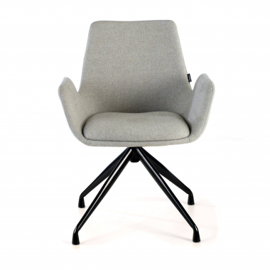 chaise de conference noir gris pivotante tissu accoudoirs rembourres 3