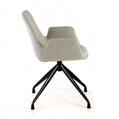 chaise de conference noir gris pivotante tissu accoudoirs rembourres 4