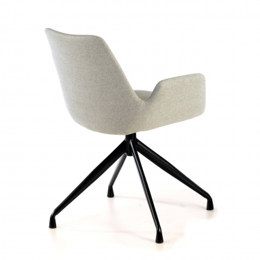 chaise de conference noir gris pivotante tissu accoudoirs rembourres 5