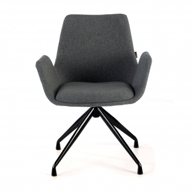chaise de conference noir anthracite pivotante tissu accoudoirs rembourres 3
