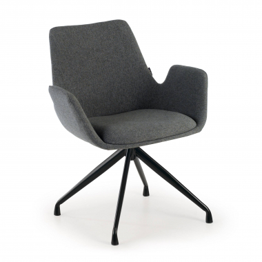 chaise de conference noir anthracite pivotante tissu accoudoirs rembourres 1