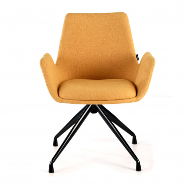 chaise de conference noir jaune pivotante tissu accoudoirs rembourres 3