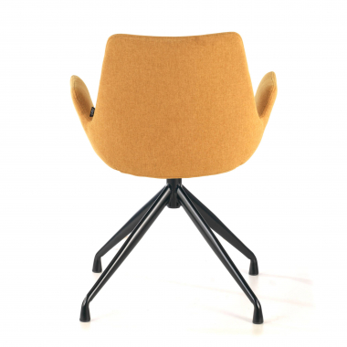 chaise de conference noir jaune pivotante tissu accoudoirs rembourres 6