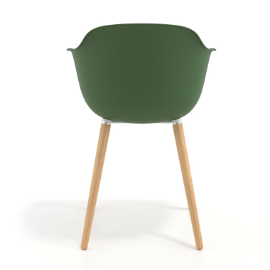 chaise scandinave vert pivotante en bois plastique accoudoirs fixes 5