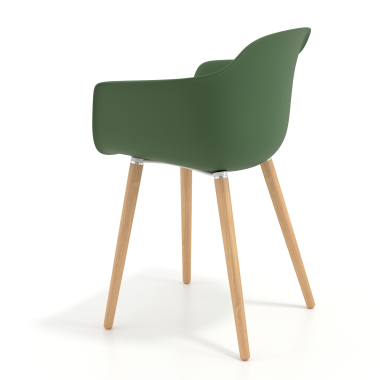 chaise scandinave vert pivotante en bois plastique accoudoirs fixes 6