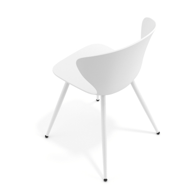 chaise de conference blanc blanc 4 pattes plastique accoudoirs fixes 7