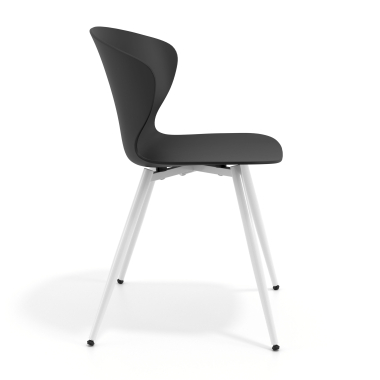chaise de conference blanc noir 4 pattes plastique accoudoirs fixes 4