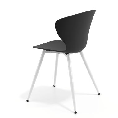chaise de conference blanc noir 4 pattes plastique accoudoirs fixes 6