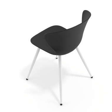 chaise de conference blanc noir 4 pattes plastique accoudoirs fixes 7