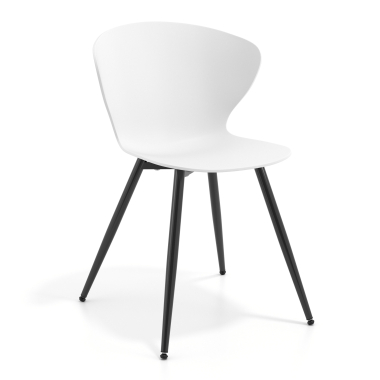 chaise de conference noir blanc 4 pattes plastique accoudoirs fixes 1