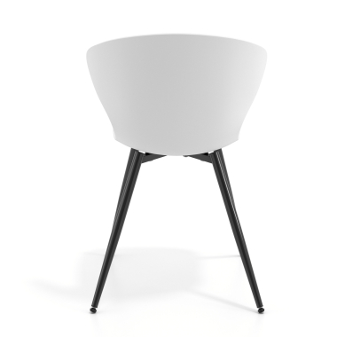 chaise de conference noir blanc 4 pattes plastique accoudoirs fixes 5