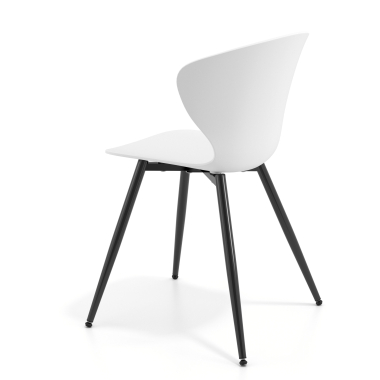 chaise de conference noir blanc 4 pattes plastique accoudoirs fixes 6
