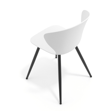 chaise de conference noir blanc 4 pattes plastique accoudoirs fixes 7
