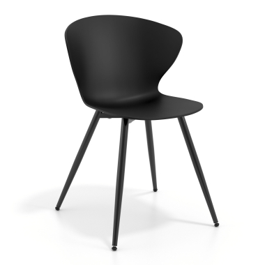 chaise de conference noir noir 4 pattes plastique accoudoirs fixes 1