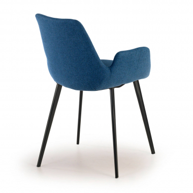 chaise de conference noir bleu 4 pattes tissu accoudoirs rembourres 5