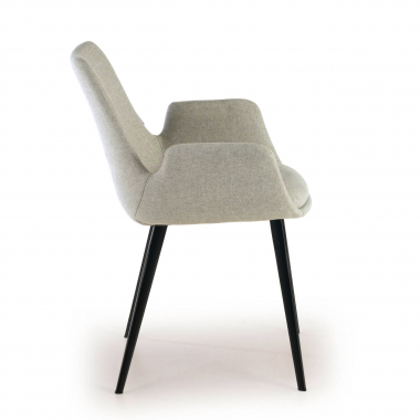 chaise de conference noir gris 4 pattes tissu accoudoirs rembourres 4