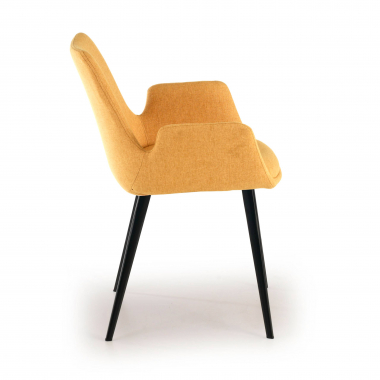 chaise de conference noir jaune 4 pattes tissu accoudoirs rembourres 4