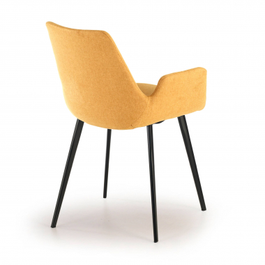 chaise de conference noir jaune 4 pattes tissu accoudoirs rembourres 5
