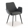 Chaise Visiteur Glamm, 4 pieds, accoudoirs rembourrés, structure métallique