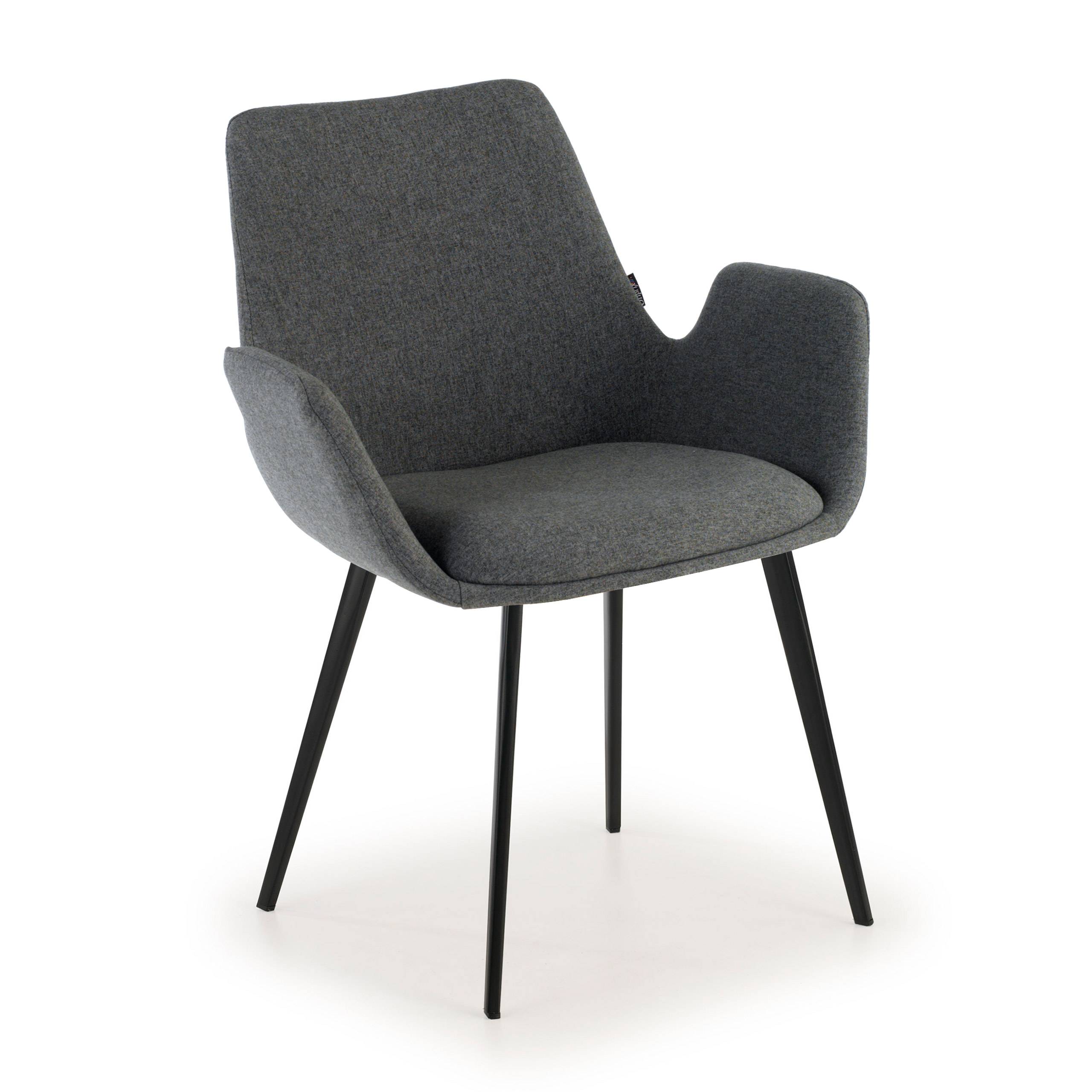 Chaise Visiteur Glamm, 4 pieds, accoudoirs rembourrés, structure métallique