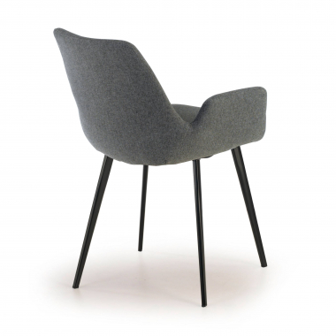 chaise de conference noir anthracite 4 pattes tissu accoudoirs rembourres 5