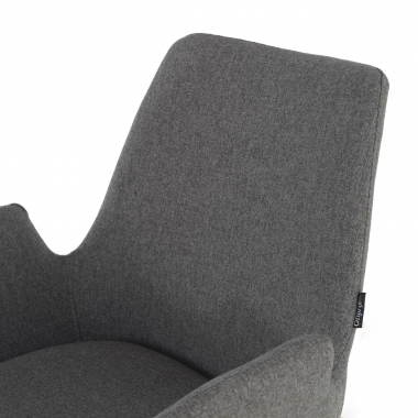 chaise de conference noir anthracite 4 pattes tissu accoudoirs rembourres 7